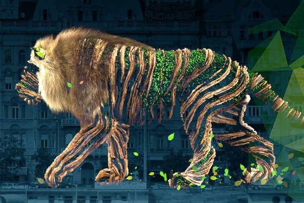 A LaLuzosok csinálták egyébként a sétáló oroszlános fényfestést is